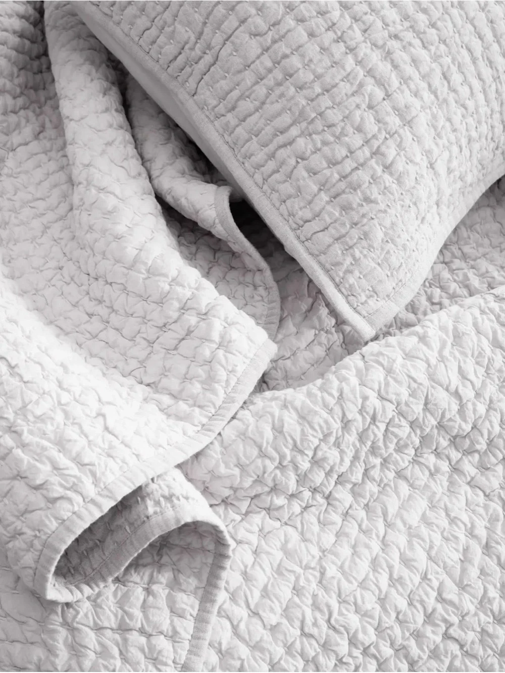 Quince European Linen Cotton Stitch Quilt - Full/Queen - White